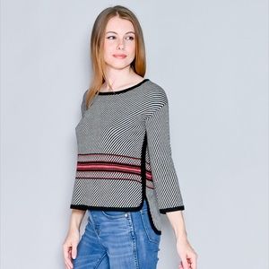 RAG & BONE Merino Wool Mix Stripe Pullover Sweater